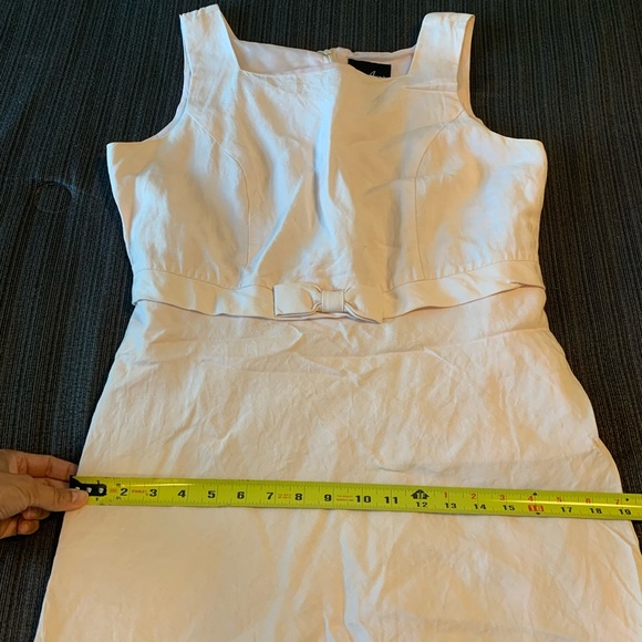 Vintage Pink Linen Midi Dress Size 14 - Picture 13 of 14